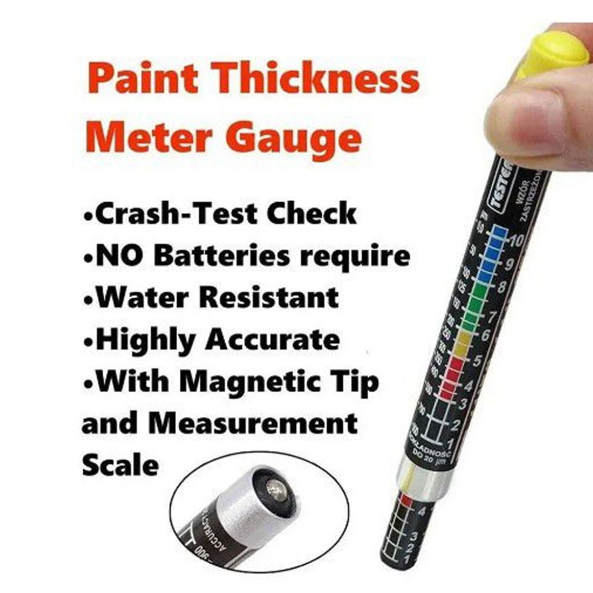 GENERICO - Bolígrafo probador de espesor de pintura de carro
