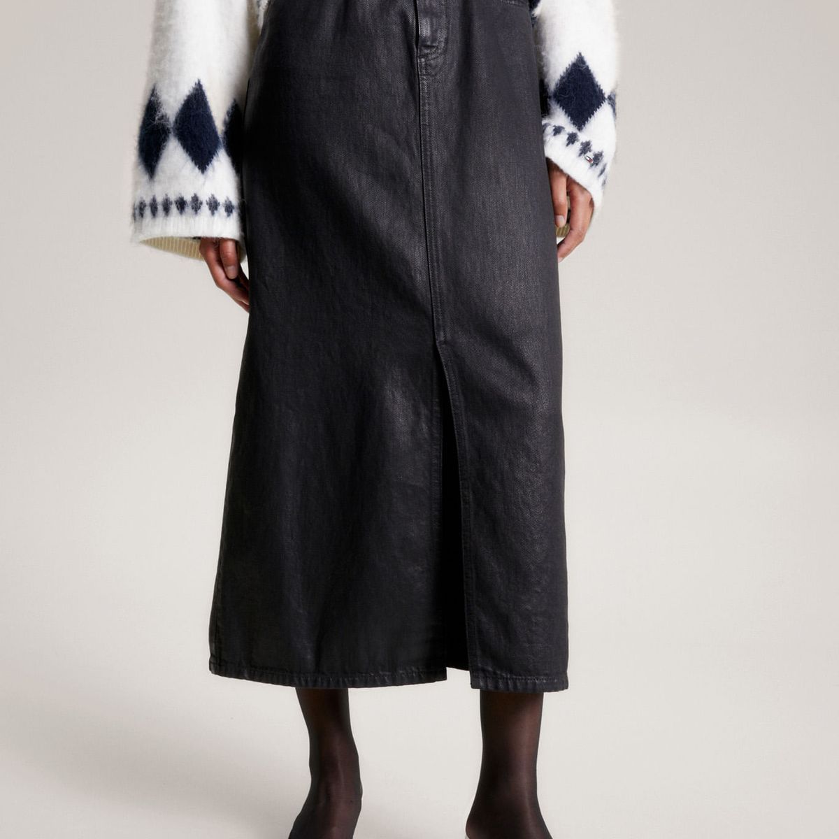 TOMMY HILFIGER - Falda Denim Jeans Midi Revestida Tommy Hilfiger