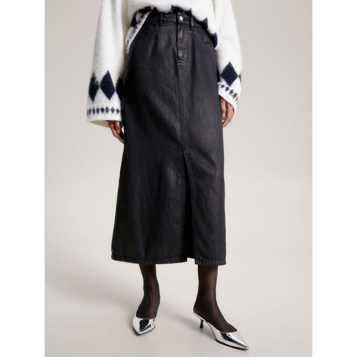 TOMMY HILFIGER - Falda Denim Jeans Midi Revestida Tommy Hilfiger