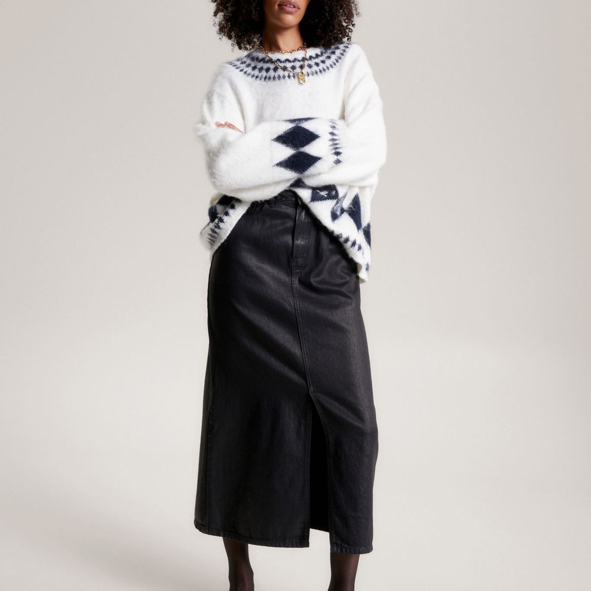 TOMMY HILFIGER - Falda Denim Jeans Midi Revestida Tommy Hilfiger