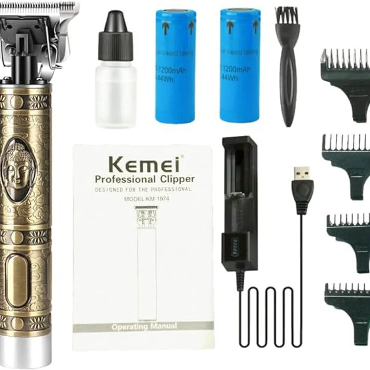 KEMEI - Trimer Profesional Para Berberia Kemei KM-1974A dorada 110V 240V