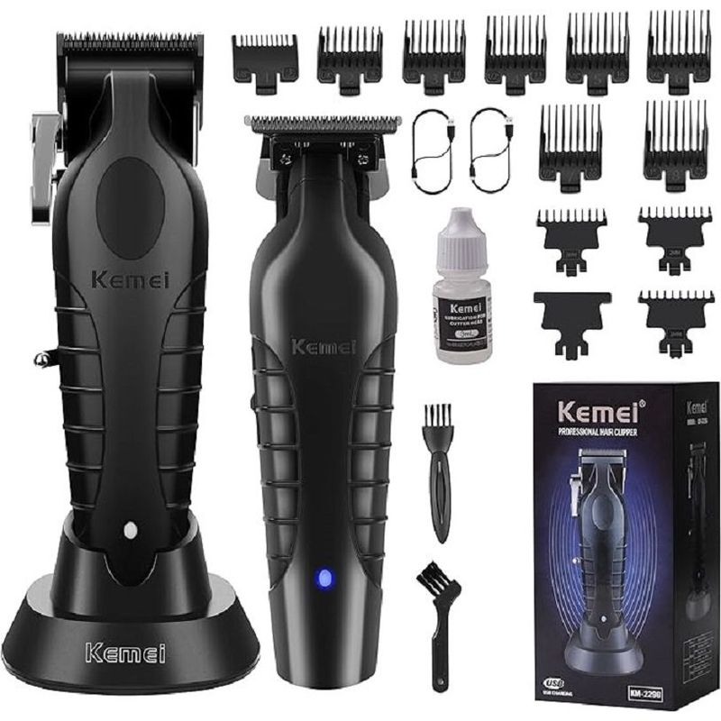 KEMEI - Combo Profesional Barbería Maquina + Trimmer Oferta Especial