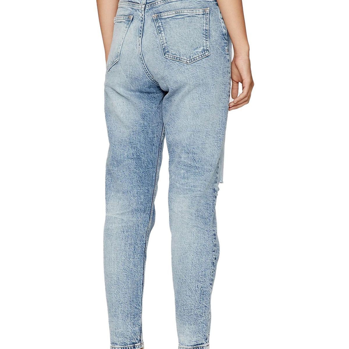 CALVIN KLEIN - Jean Azul Mom Desgastados Para Mujer Calvin Klein
