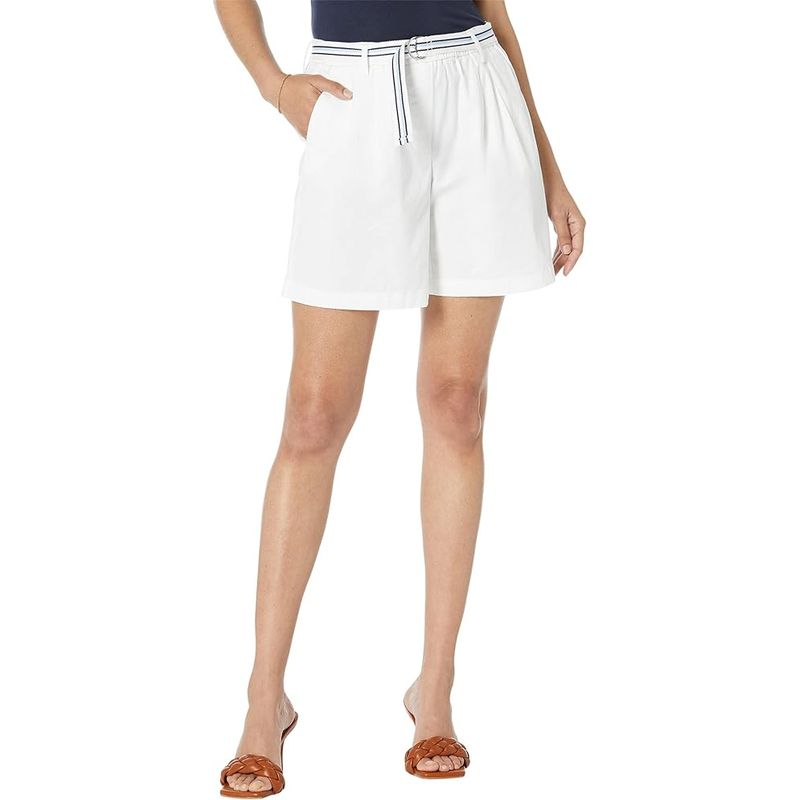 TOMMY HILFIGER - Short Corto Blanco Chino Cambray De Corte Sentado Para Mujer Tommy Hilfiger