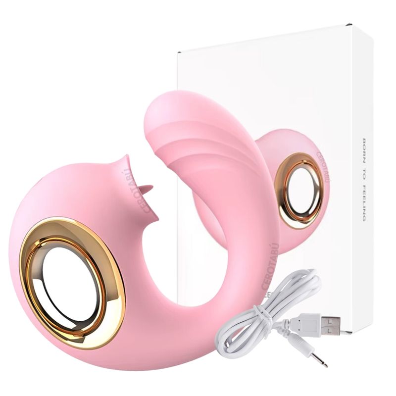 GENERICO - Vibrador Punto G Succionador Clitoris 2 En 1 USB Rosado