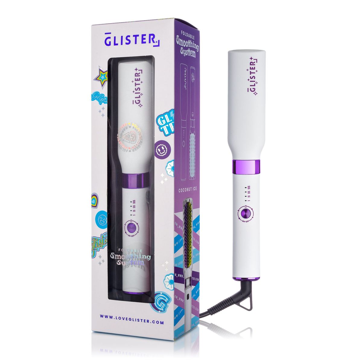 GENERICO - Cepillo Electrico Alisante Pleglable Anti Frizz - Glister - Blanco