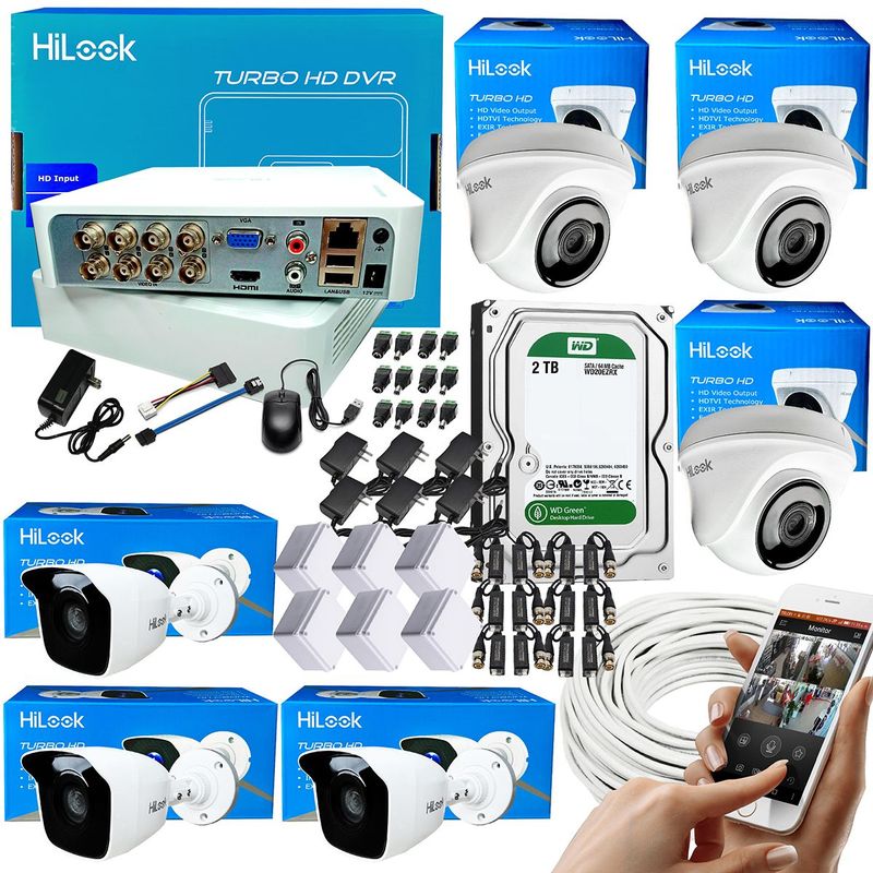 HILOOK - KIT HILOOK CAMARAS DE SEGURIDAD 8 CH  1080P + 6 CAMARAS 1080P + DISCO 2 TB