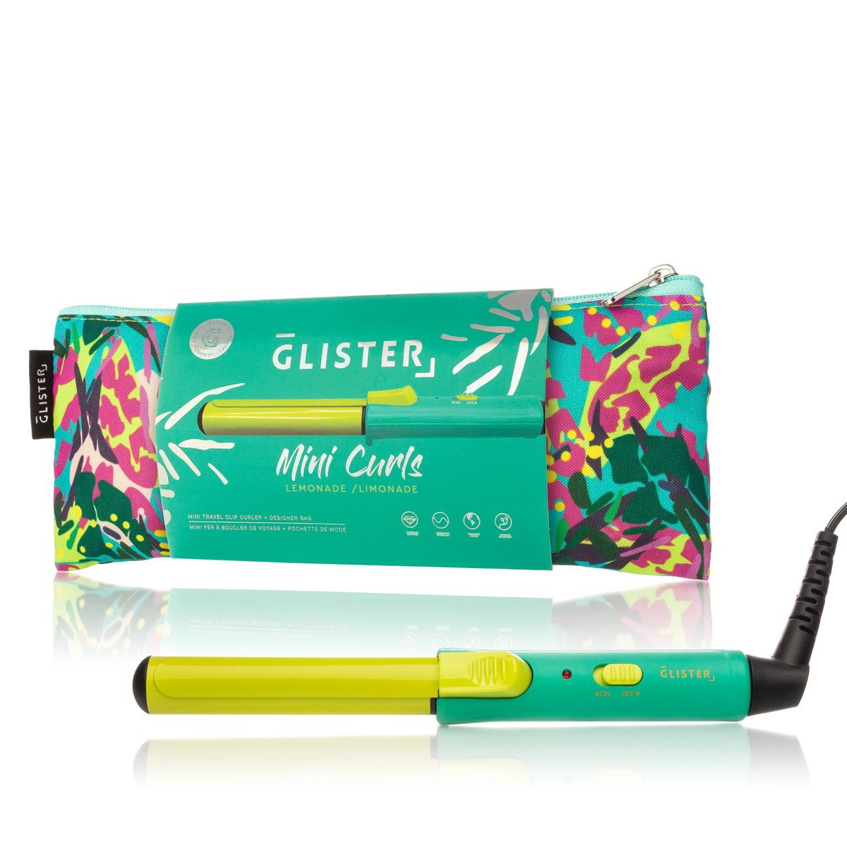 GENERICO - Rizador de Viaje Mini Curls - Glister - Con Estuche - Color Limonada