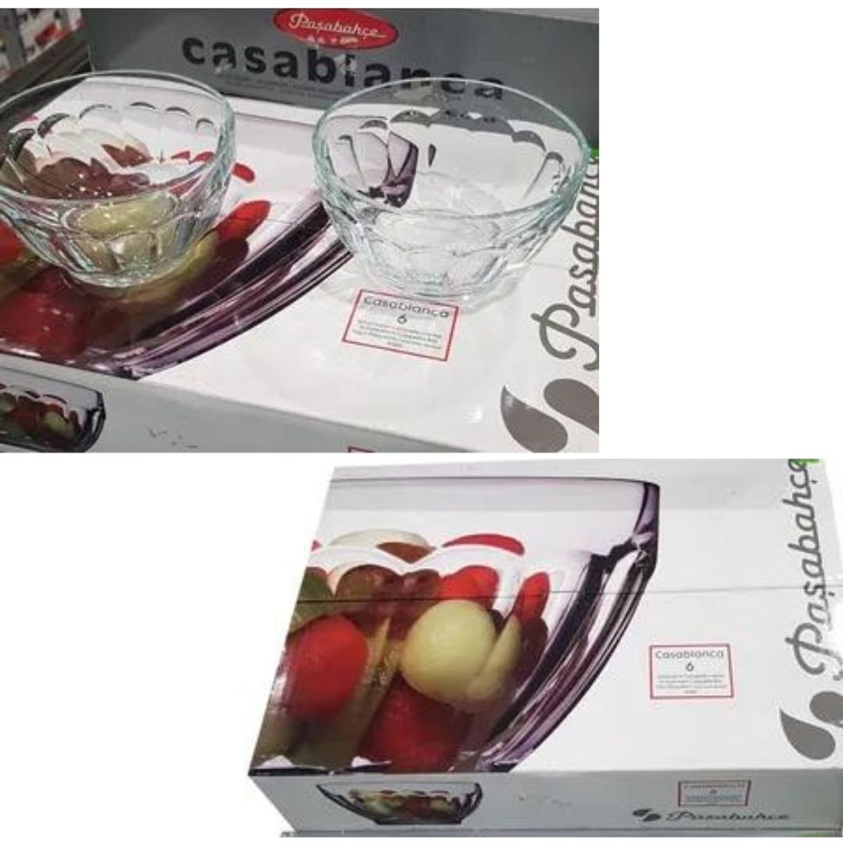 PASABAHCE - SET DE 6 TAZAS VIDRIO CASABLANCA POSTRE/ENSALADA 140MM