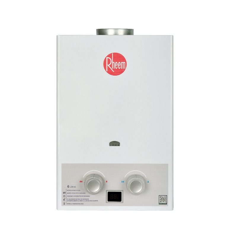 RHEEM - Calentador De Agua 6lt Gas Natural Tiro Natural  Rhemm