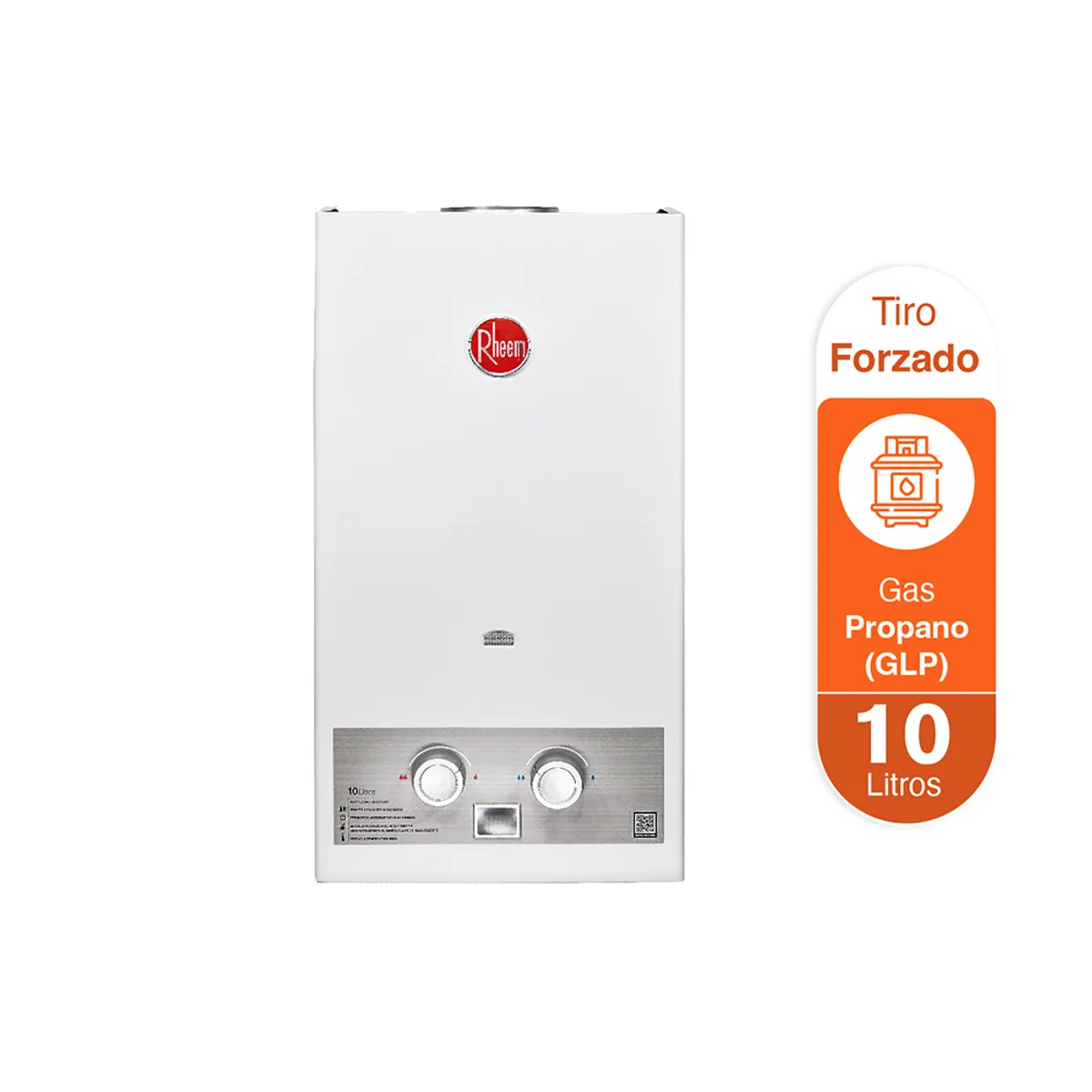 RHEEM - Calentador De Agua 10lt Gas Propano Tiro Natural Rheem