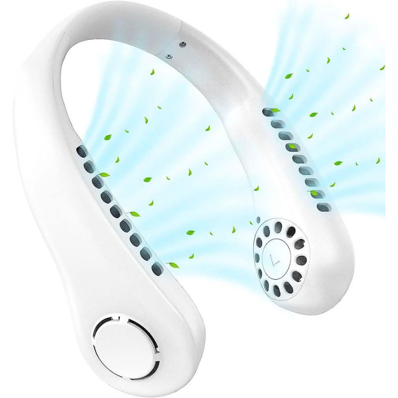 GENERICO - Ventilador De Cuello Portatil Recargable Usb Personal Aire BLANCO
