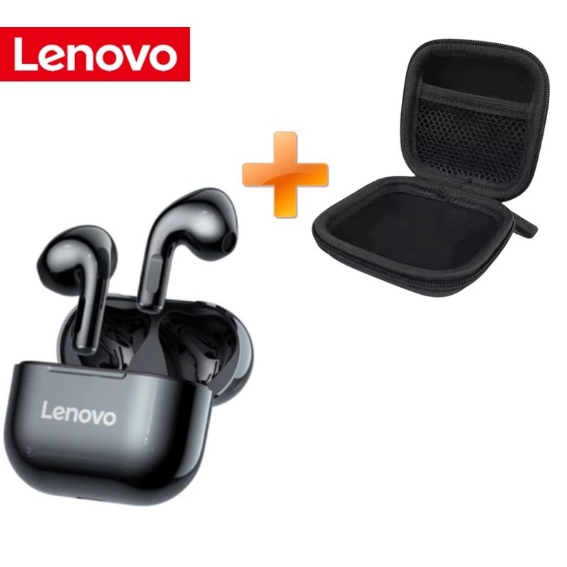 LENOVO - Audifonos Inalambricos Bluetooth Lenovo Lp40 NEGRO ¡Estuche GRATIS
