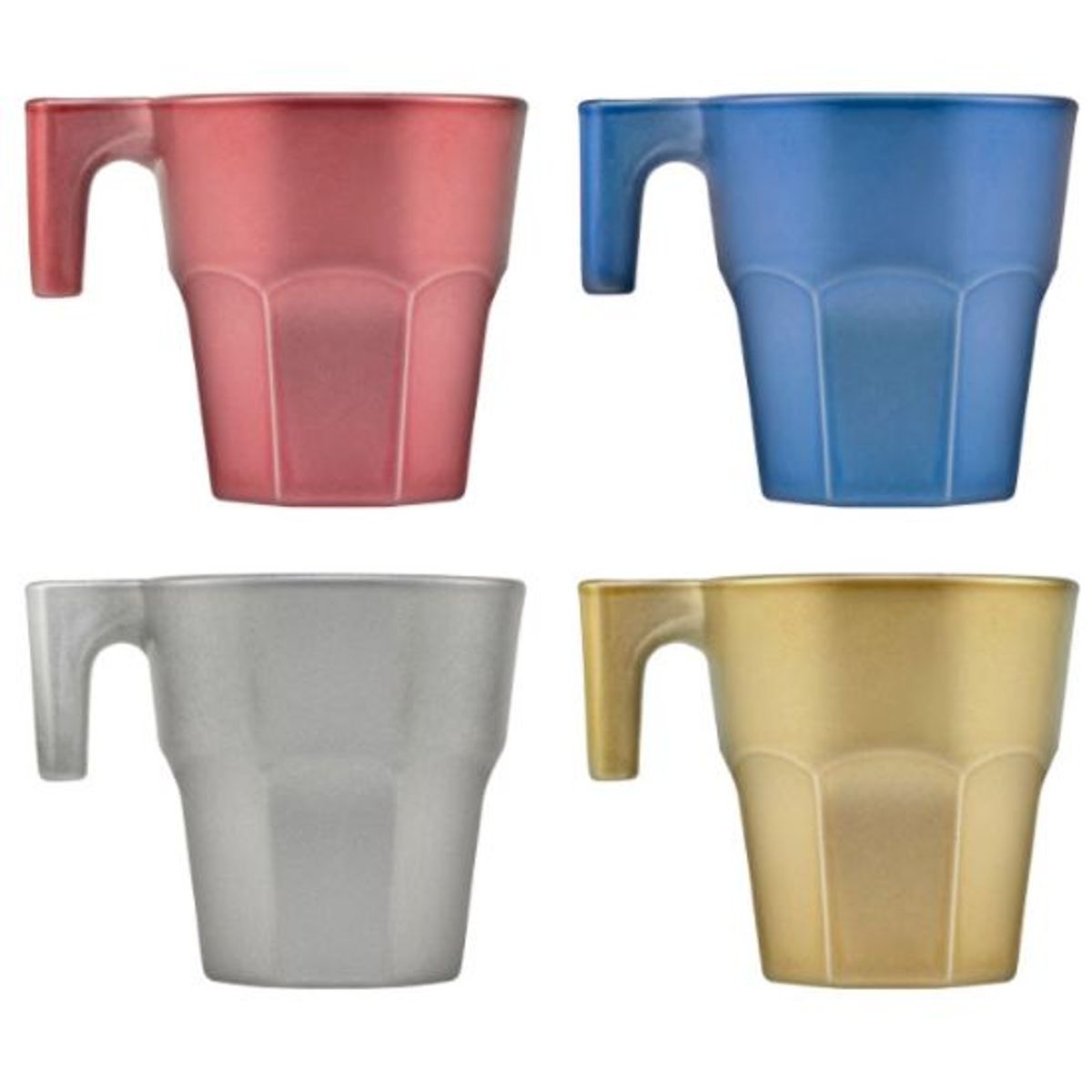 PASABAHCE - Set  de  4 Mug  casabalca colores pastel surtidos  70 cc 2 1/4 oz