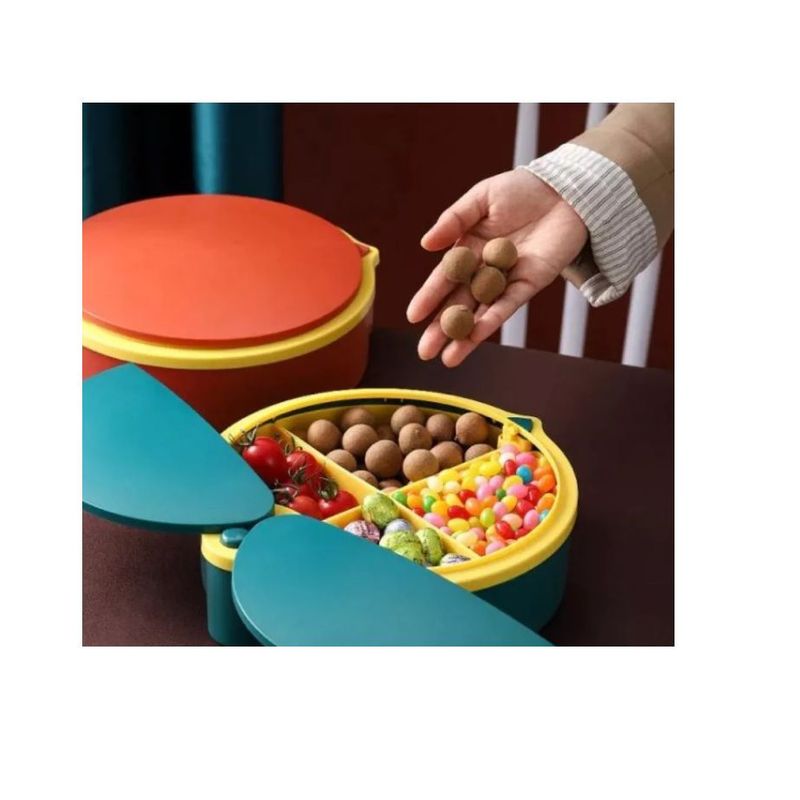 GENERICO - Organizador De Dulces Y Frutas Plato 4 Compartimientos