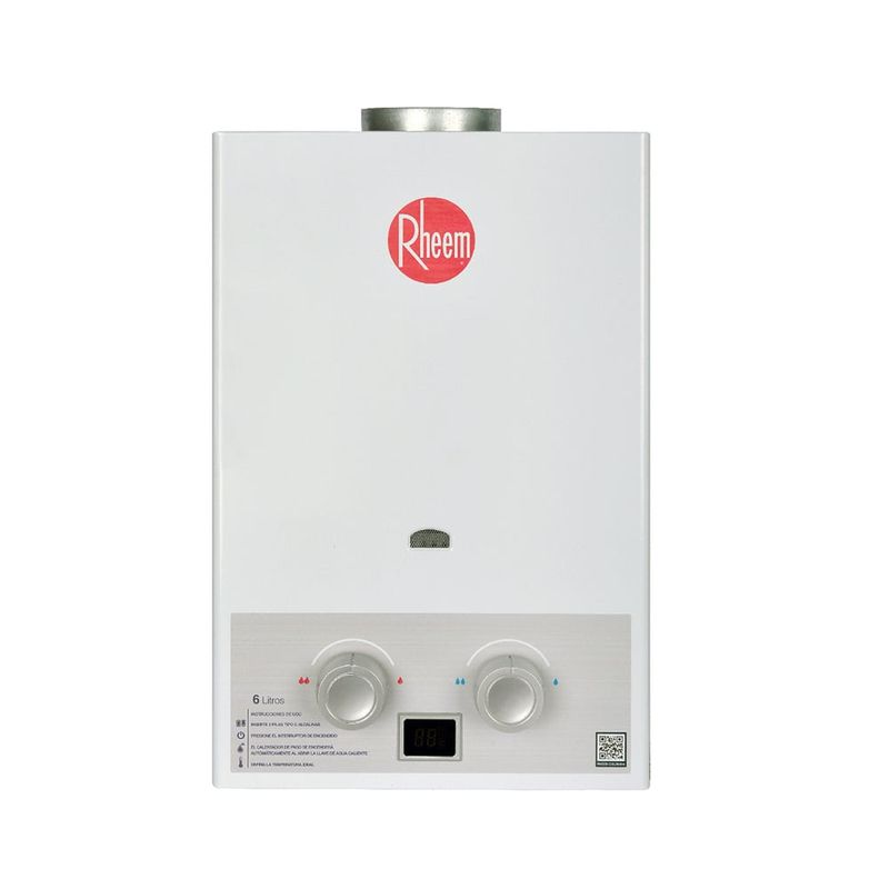 RHEEM - Calentador De Agua 6lt Gas Propano Tiro Natural Rheem