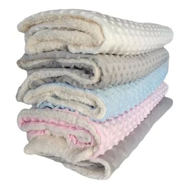 GENERICO - Cobija Para Bebes Doble Faz Colores Surtidos Celeste