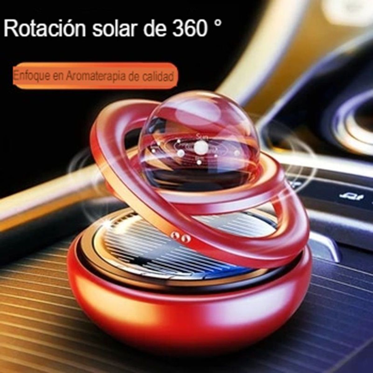 GENERICO - Ambientador Solar Para Vehiculo Bola Giratoria De Cristal