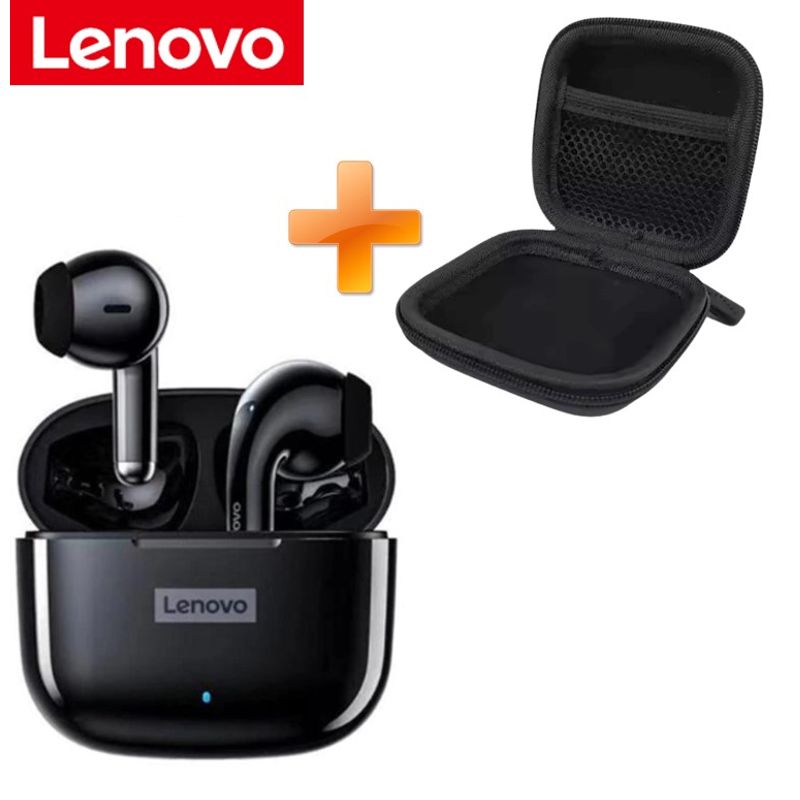 LENOVO - Audifonos Inalambricos Bluetooth Lenovo Lp40 Pro Negro ¡estuche GRATIS