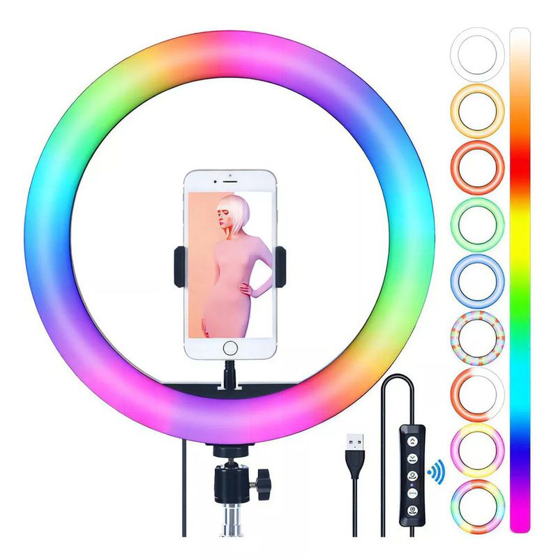 ONE PIXEL - Aro Luz Led Para Fotografia Y Video 33 Cm Con Tripode 2MTS
