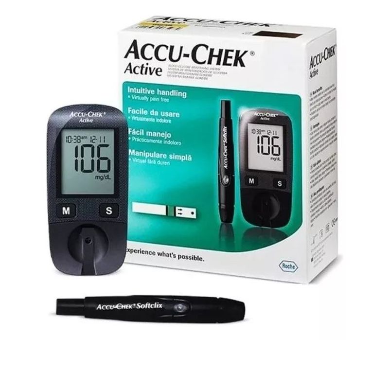 GENERICO - Glucómetro Accu-chek Active Medidor Glucosa Digital + Forro.---