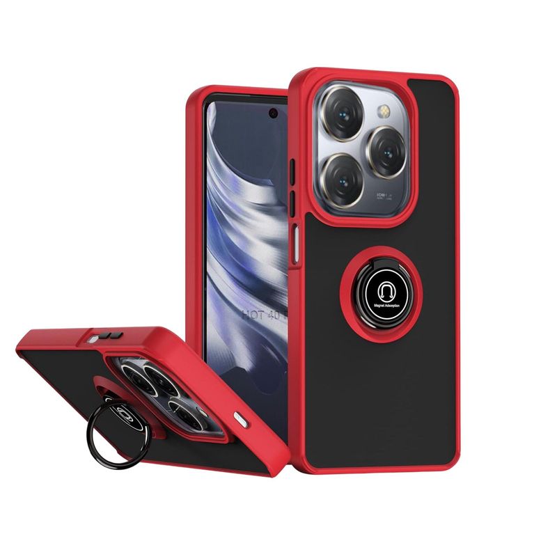GENERICO - Estuche Mate Compatible Infinix Hot 40 Pro Y Tecno Spark 20 Pro Rojo