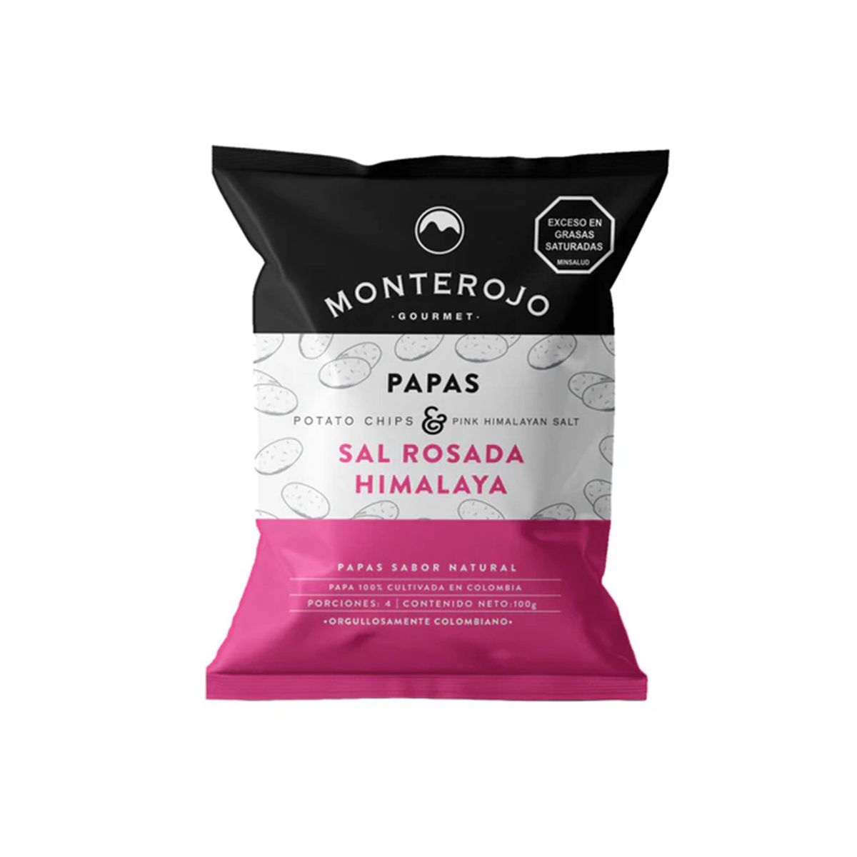 GENERICO - Papas Crujientes Sal Rosado Monterojo 3paq  X100gr