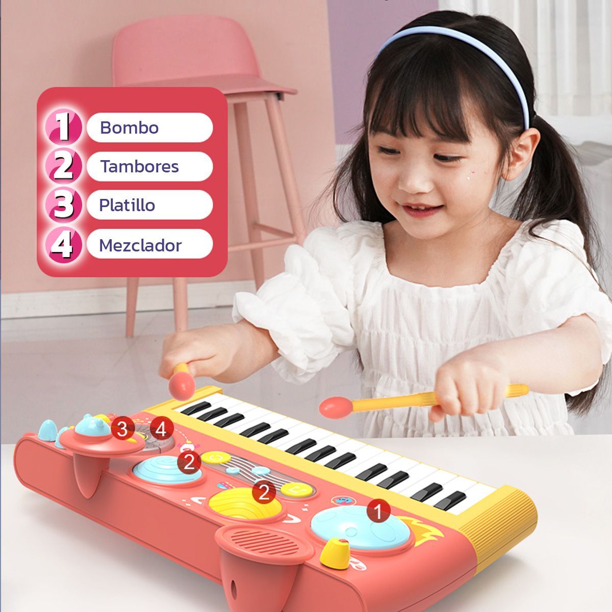 ENFANTASY - Piano Infantil Organo Teclado Musica + Microfono