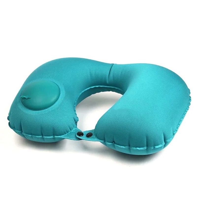 GENERICO - Almohada Cervical Inflable Automática Con Kit De Viaje.