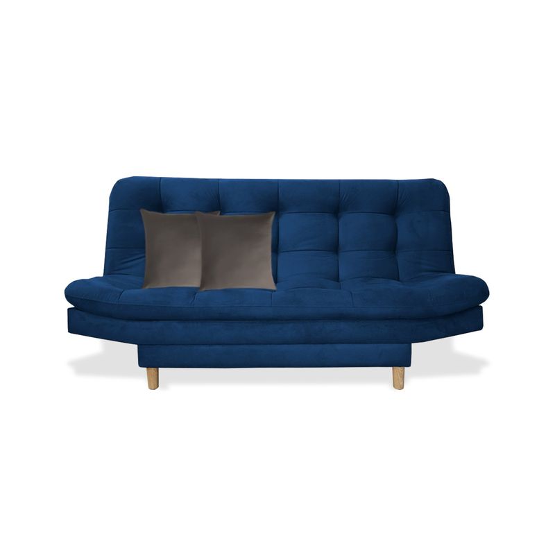 GENERICO - Sofa Cama Hofmann Azul Petroleo + Cojines