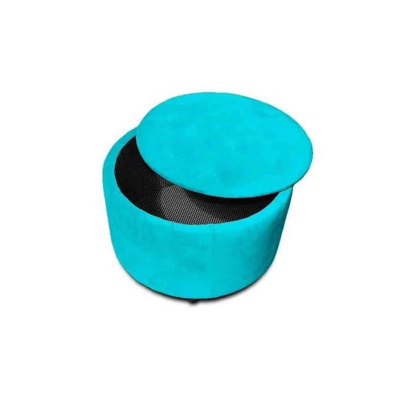 MAGIC CLASS - PUFF BAUL CAPITONEADO CIRCULAR 40X40X40 ECOCUERO AZUL