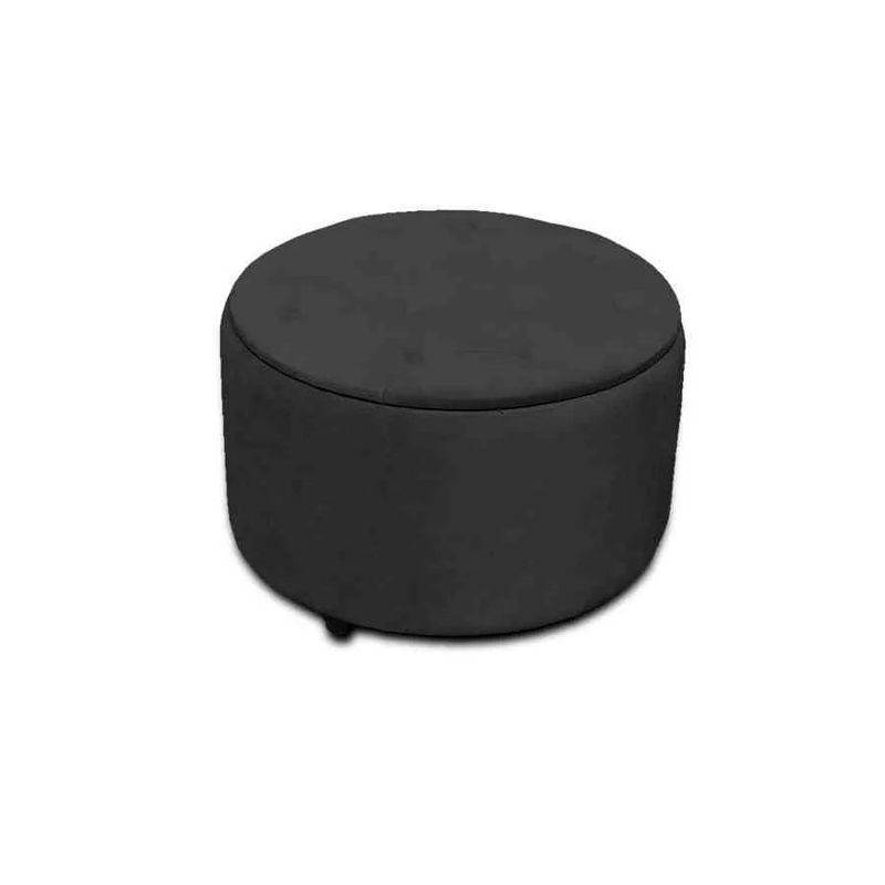 MAGIC CLASS - PUFF BAUL CAPITONEADO CIRCULAR 40X40X40 ECOCUERO NEGRO