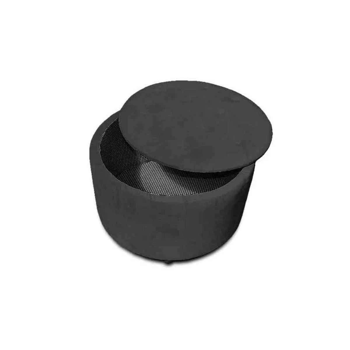 MAGIC CLASS - PUFF BAUL CAPITONEADO CIRCULAR 40X40X40 ECOCUERO NEGRO