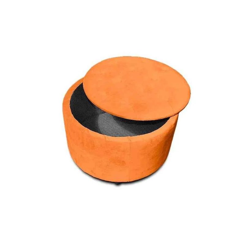 MAGIC CLASS - PUFF BAUL CAPITONEADO CIRCULAR 60X40X40 MICROFIBRA NARANJA