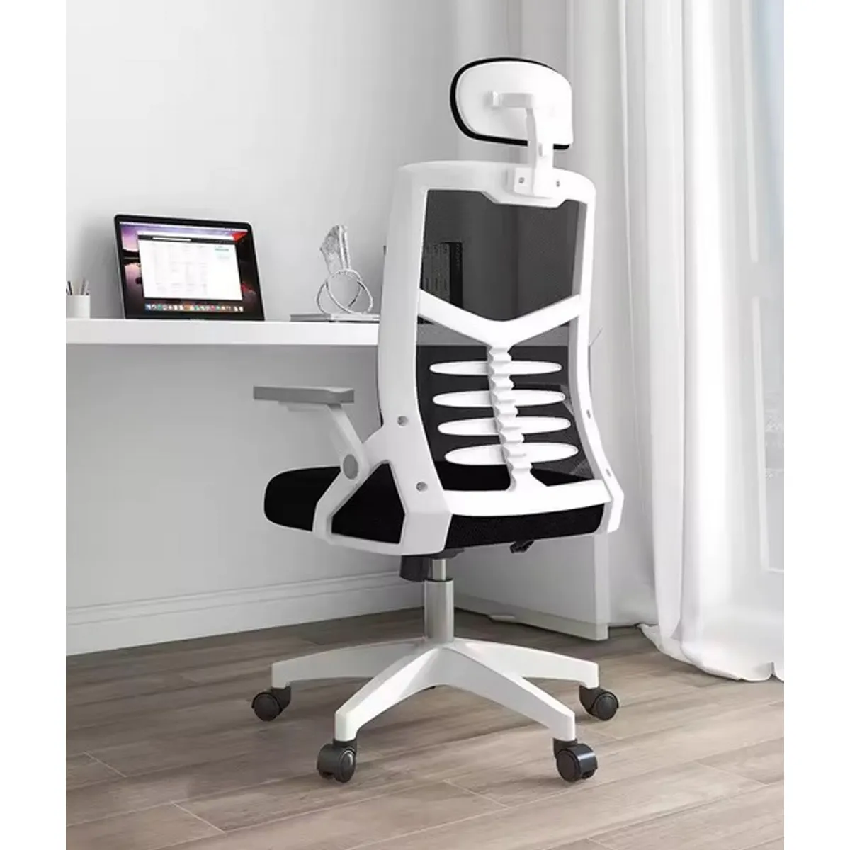 GENERICO - Silla Oficina Ergonómica Brazos Ajustables Espaldar Curvo