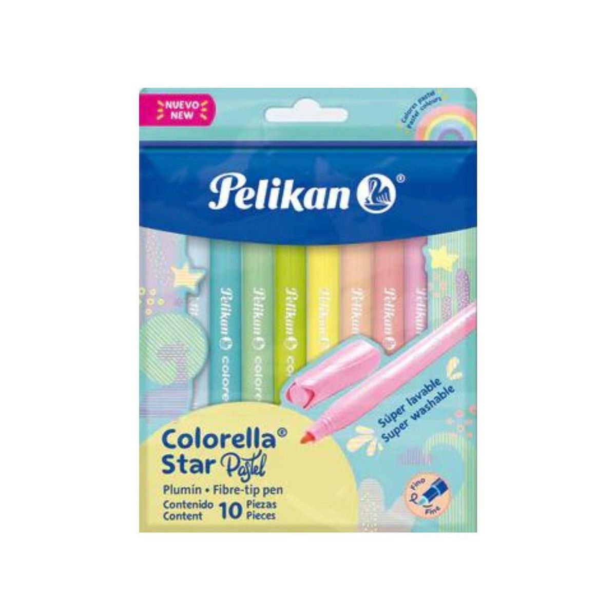 PELIKAN - Estuche Plumones X 10 Colorella Star Pastel Pelikan