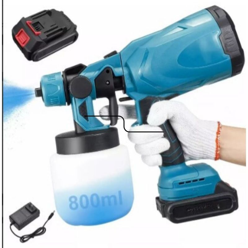 GENERICO - Pistola Para Pintar Inalambrica De Doble Bateria Recargable