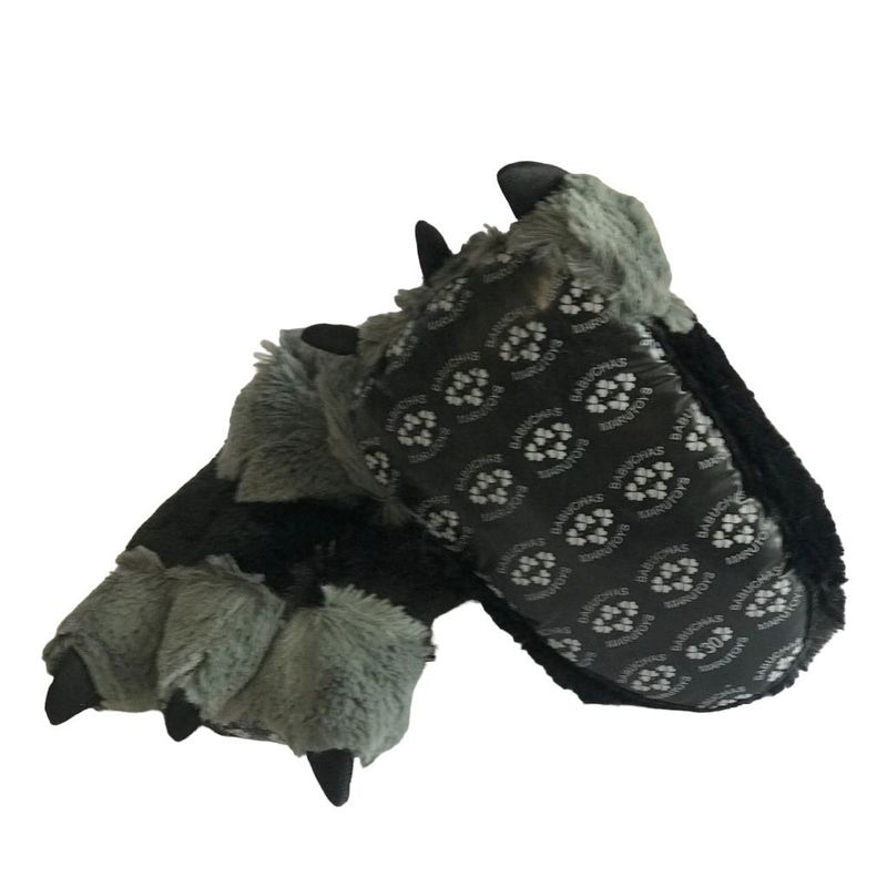 GENERICO - Pantuflas  Babuchas Garras Gris con Negro