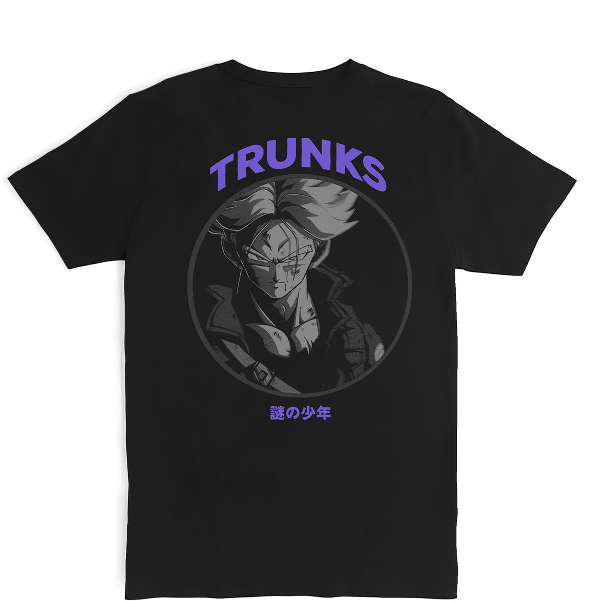 CREACIONES NU CROWN - Camiseta Premium Trunks Anime Estampada Espalda Negro Nu Crown