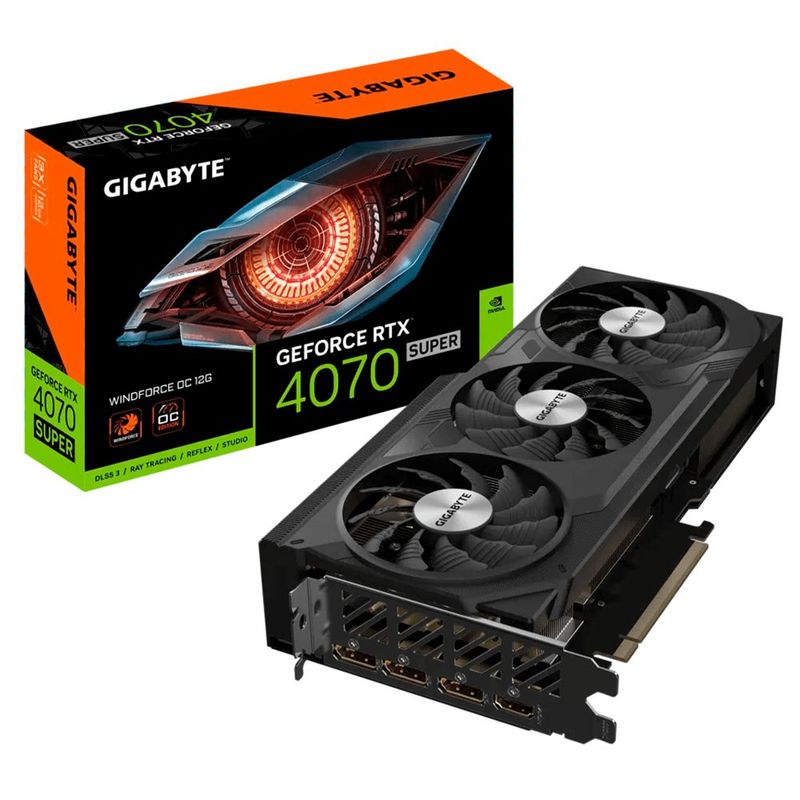 GIGABYTE - Tarjeta De Vídeo Gigabyte GeForce RTX 4070 SUPER WINDFORCE OC 12GB