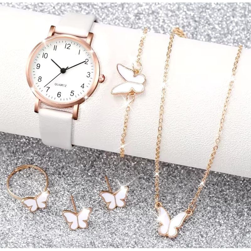 VANIDADES COLLECTIONS - Set Reloj Para Mujer Blanco Perla Con Accesorios