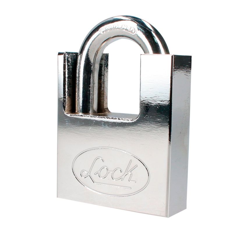 URREA - Candado acero antipalanca, llave discos cromo satinado Lock
