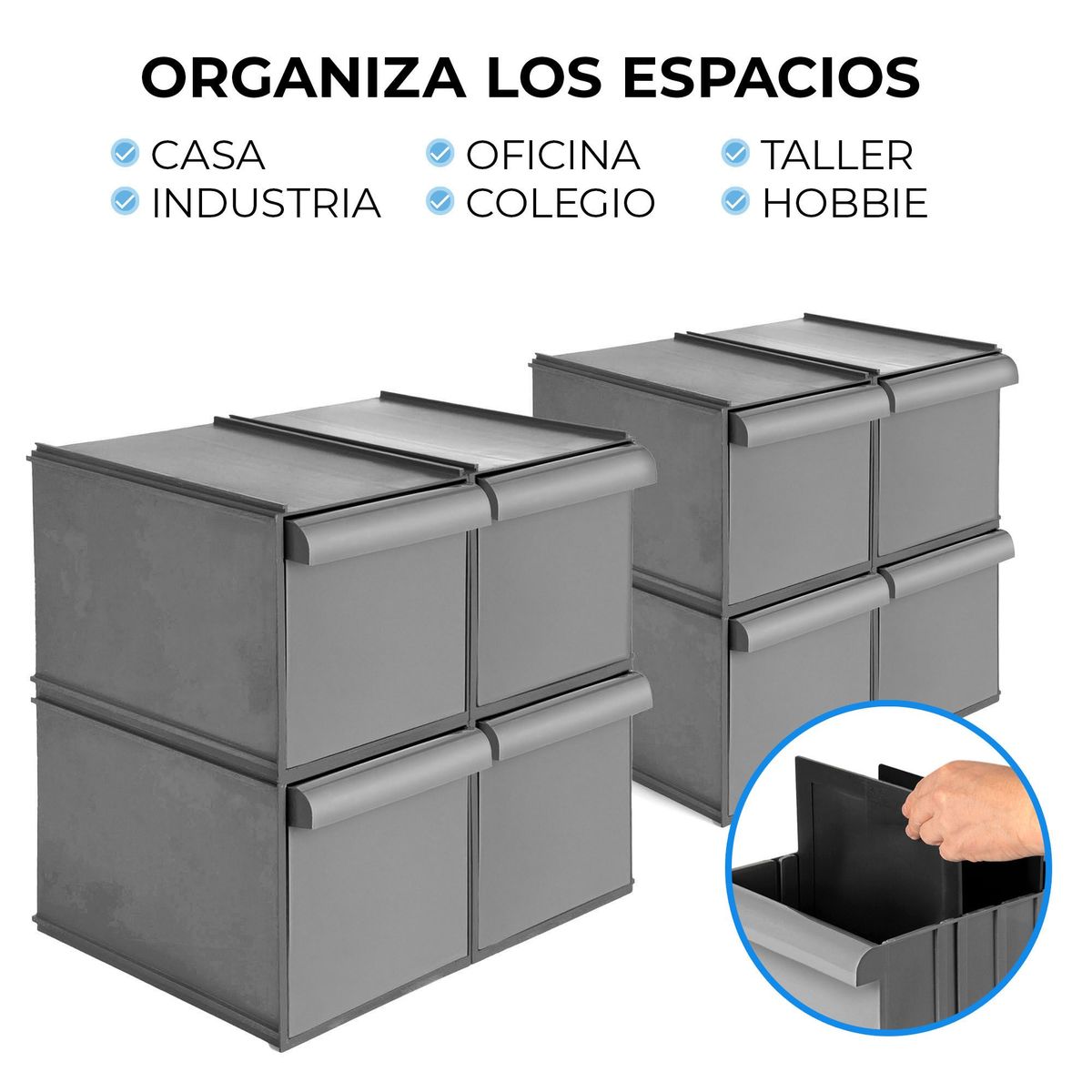 ENERGY PLUS - 8 cajones organizador herramienta apilables y modulares 25Kg