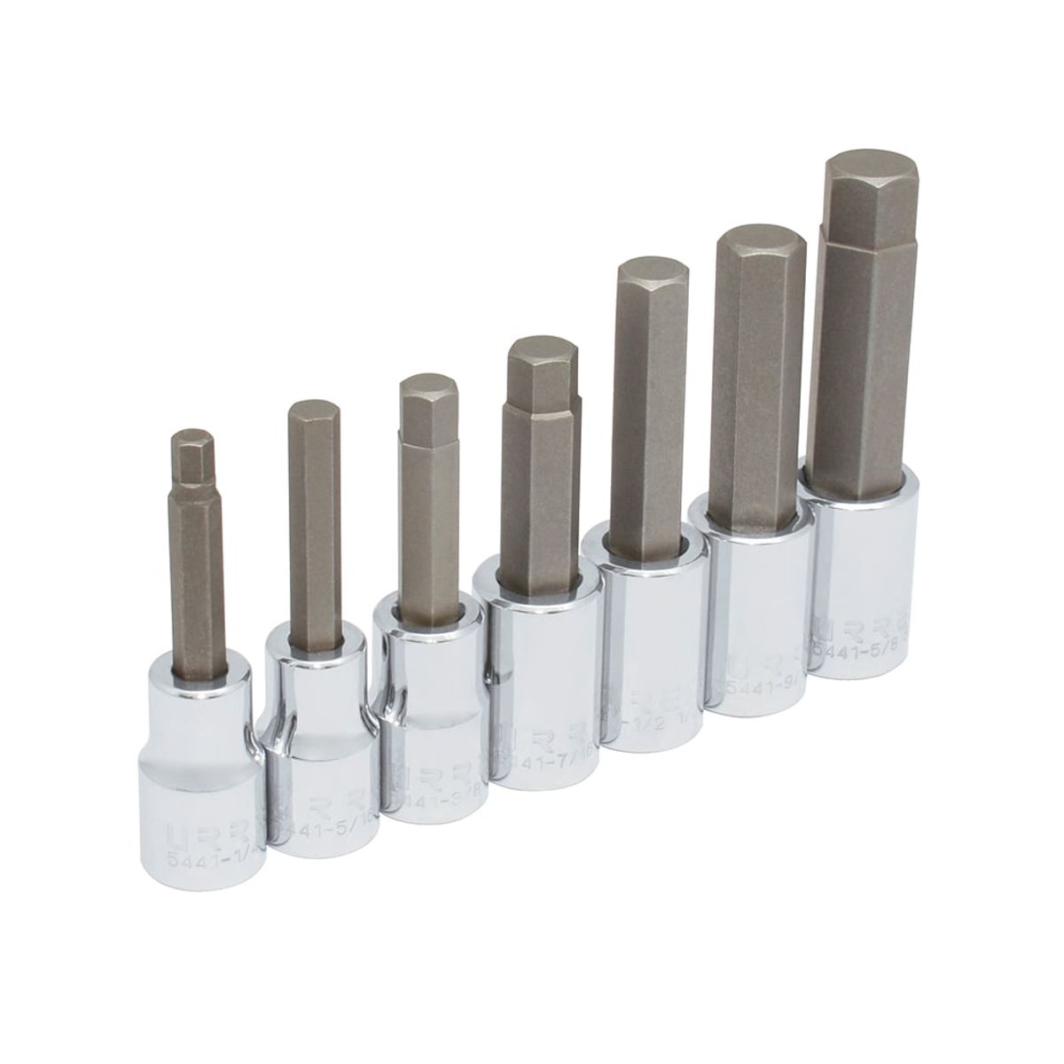 URREA - Juego de 7 dados punta hexagonal en pulgadas 1/2" Urrea