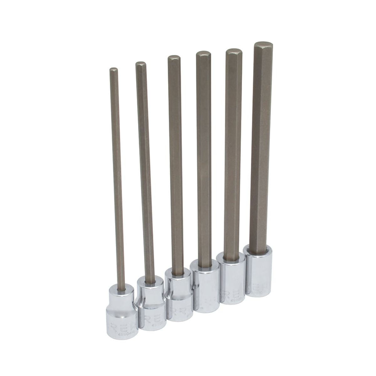 URREA - Juego de 6 dados largos punta hexagonal 3/8" Urrea