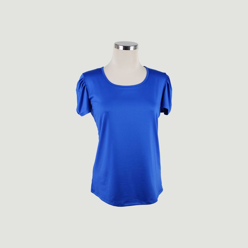 L Y H - Camiseta Para Mujer Manga Corta Azul Marca L&H