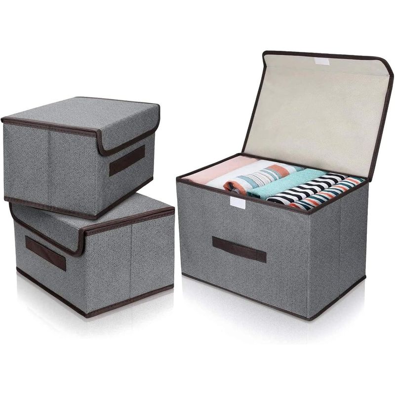 GENERICO - Caja Organizadora De Tela Rígida X 3 Piezas