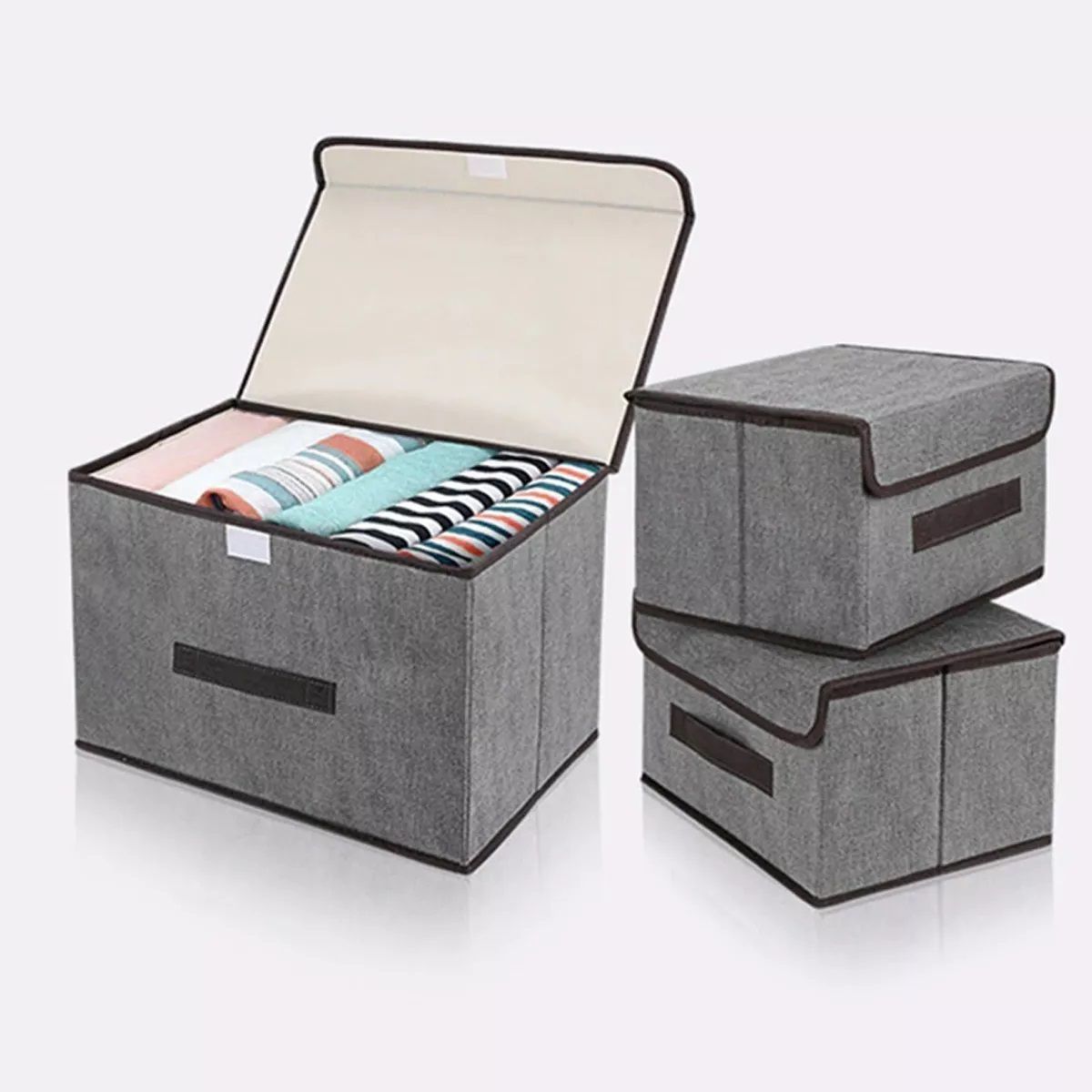 GENERICO - Caja Organizadora De Tela Rígida X 3 Piezas
