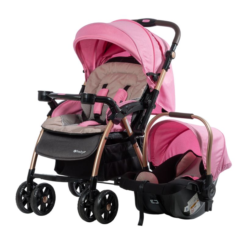 EBABY - Coche TRAVEL SYSTEM BRAVIAR  EB1092-1 Rosa