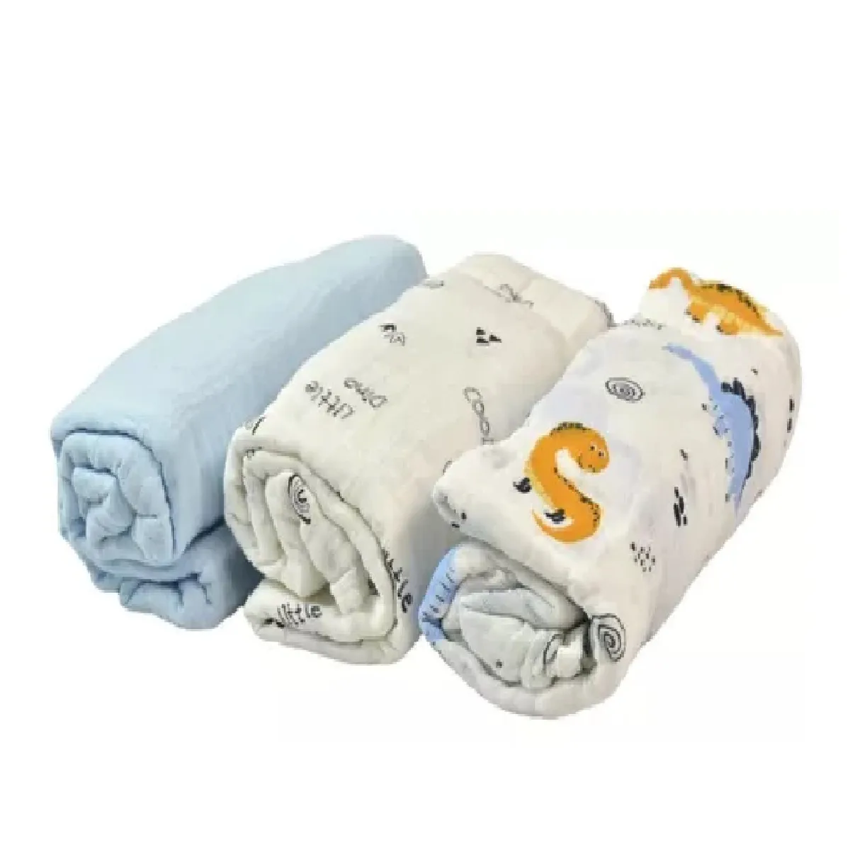 MUNDO BEBE - Cobertor Para Bebe niño Muselina X3 Azul bebé